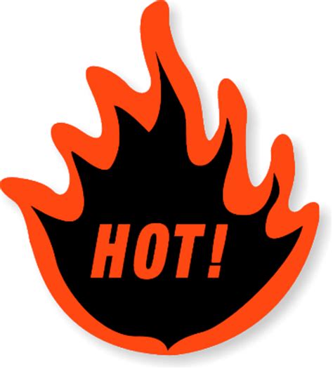 Hot Warning Labels Hot Temperature Indication