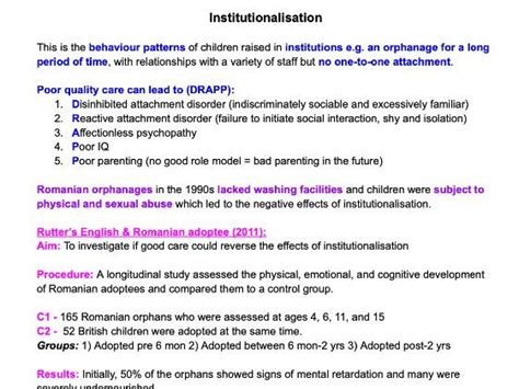 A Level Psychology Aqa Paper Attachment Teaching Resources