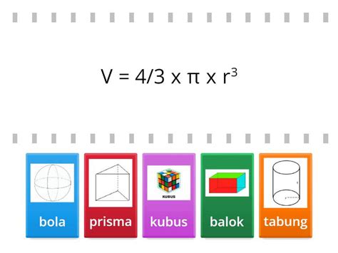 Kuis Matematika Kelas Rumus Volume Bangun Ruang Find The Match