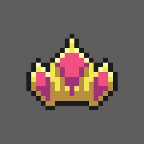 Premium Vector Pixel Art Crown For Game Asset