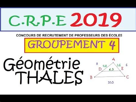 Corrig Crpe Groupement Maths Exercice Geometrie Et Thales