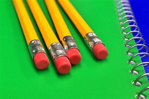 School Pencils on Desk Royalty-Free Stock Photo