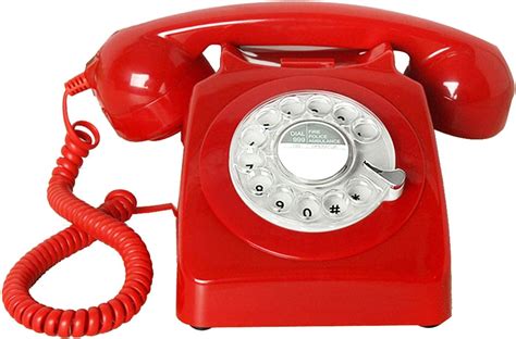 Amazon Red Rotary Dial Telephones Benotek S Classic Old