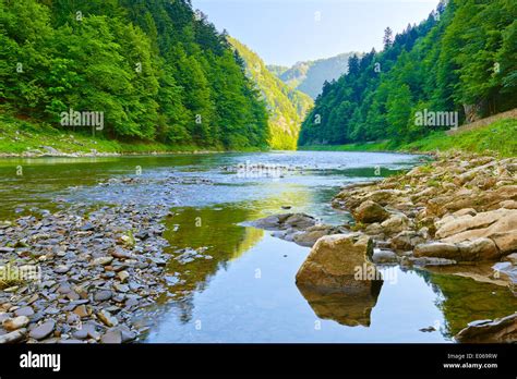 Stone In The Dunajec River Gorge National Border Between Poland And