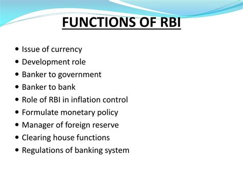 PPT STRUCTURE AND FUNCTIONS OF RESERVE BANK OF INDIA PowerPoint