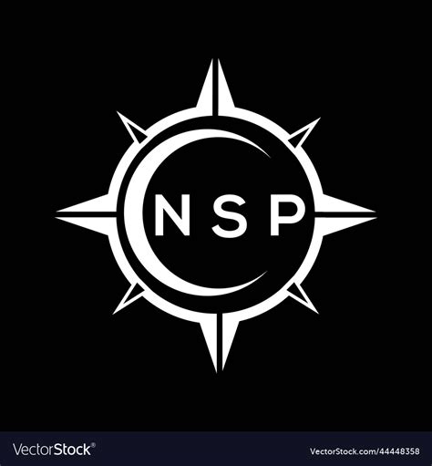 Nsp abstract monogram shield logo design on black Vector Image