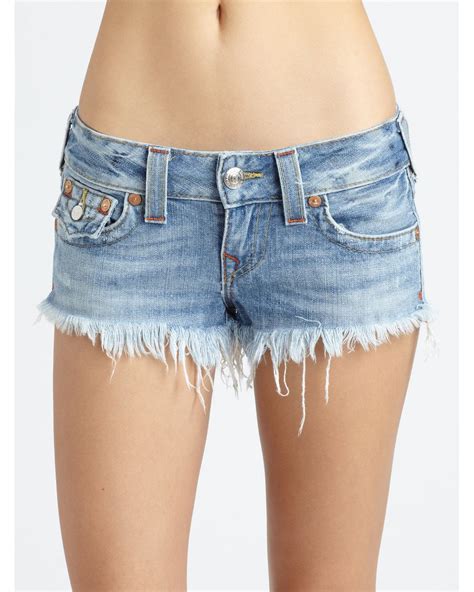 True Religion Joey Cut Off Denim Shorts In Blue Lyst