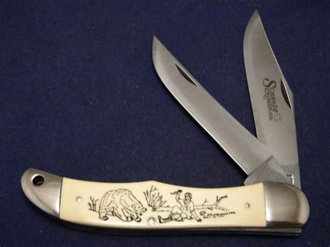 Schrade USA SC508 Bear Scrimshaw Folding Hunter Knife C 1979 NIB