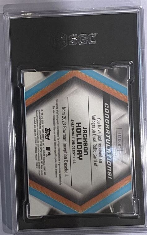 Jackson Holliday Bowman Inception Dual Patch Auto Orange Foil