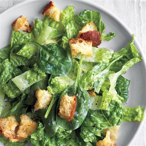 Romaine And Spinach With Buttermilk Dressing And Croutons Recipe Martha Stewart