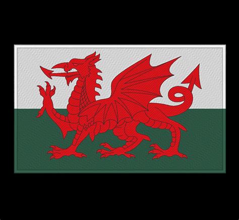 Wales Welsh Flag Embroidery Design Etsy Welsh Flag Embroidery