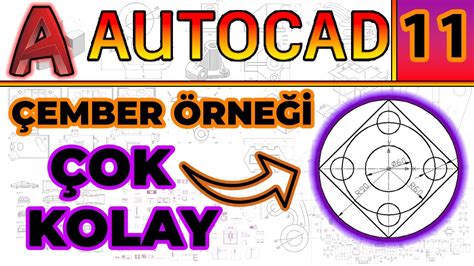 Autocad Dersleri Circle Komutu Rnek Ember Izme Rnek Youtube