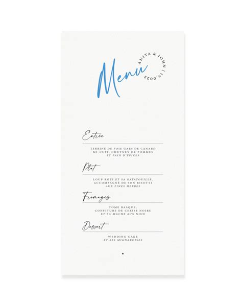 Menu Florescence Nude Papeterie Graphiste Mariage Lyon