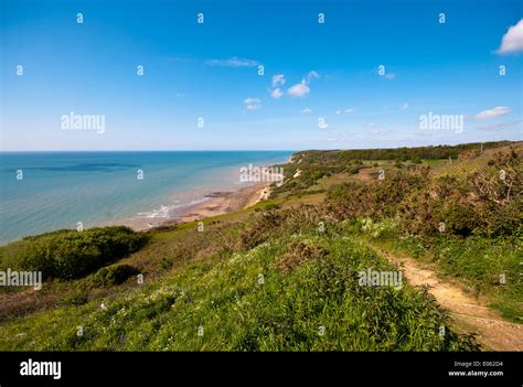 The East Sussex Coastline At Fairlight Cliffs Looking From Hastings