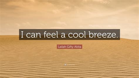 Lailah Gifty Akita Quote: “I can feel a cool breeze.”
