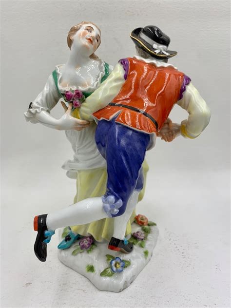 Proantic Meissen Groupe En Porcelaine Couple Dansant