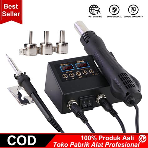 Jual Stasiun Solder 8586 700W 2 In 1 Digital Display SMD Ulang Hot Air Gun Solder Besi 220V ESD