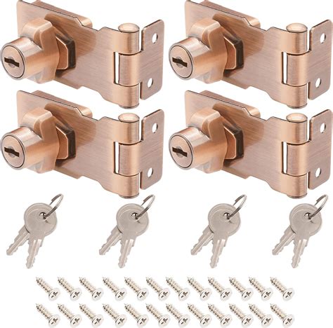 Kyuionty Pcs Keyed Hasp Locks Inch Twist Knob Keyed Locking Hasp