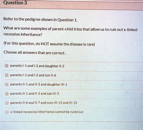 Refer To The Pedigree Shown In Question What Are Some Examples Of