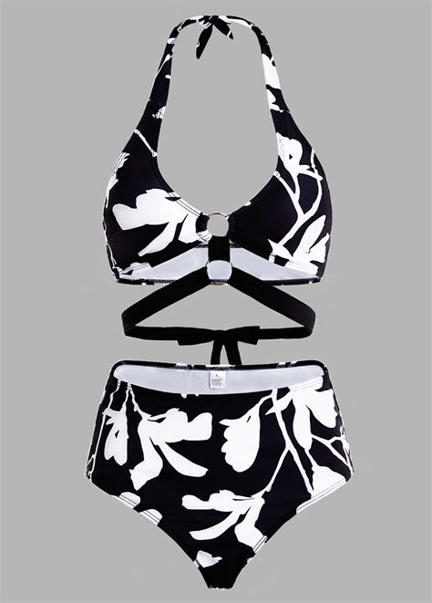 Floral Print Halter High Waisted Bikini Set Modlily Usd