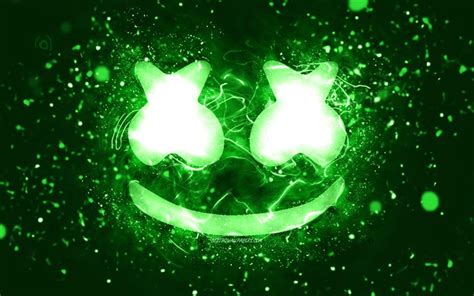 Download Wallpapers Marshmello Green Logo 4k Christopher Comstock