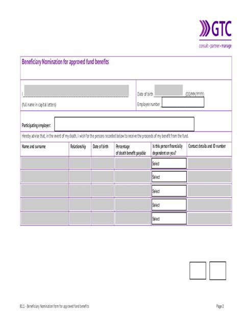 Fillable Online Gtc Co How To Update Your Beneficiaries Fidelity