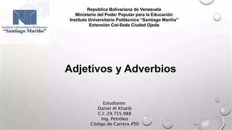 Adjetivos Y Adverbios Ingles II PPT