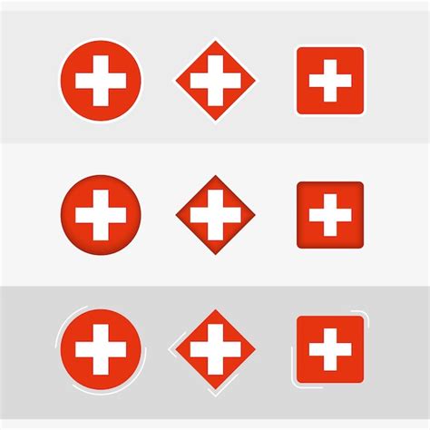 Premium Vector Switzerland Flag Icons Set Vector Flag Of Switzerland