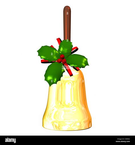 illustration   christmas bell isolated   white background stock