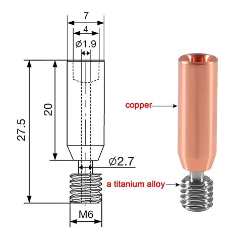 Smooth Heatbreak Upgrade All Metal Titanium And Copper Bimetal Throat