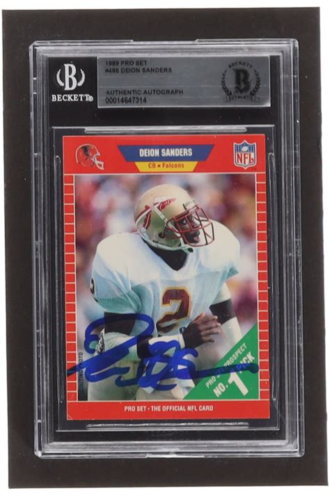 Deion Sanders Signed 1989 Pro Set 486 RC Beckett Pristine Auction