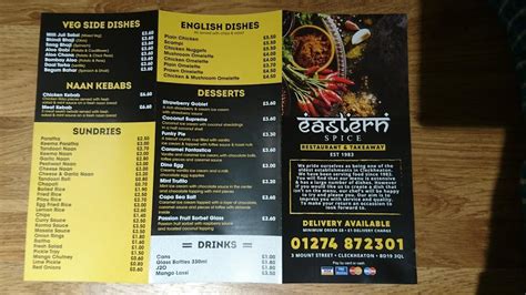 Menu At Eastern Spice Restaurant Cleckheaton