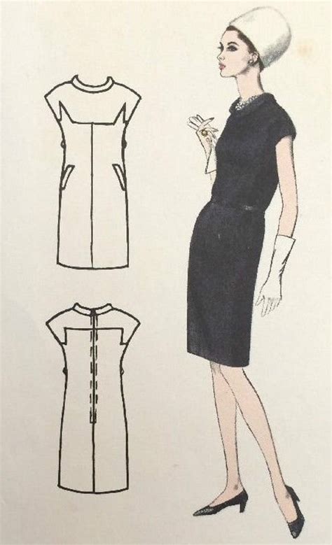 Vintage Vogue Sewing Pattern B Dress By Nina Ricci Vogue