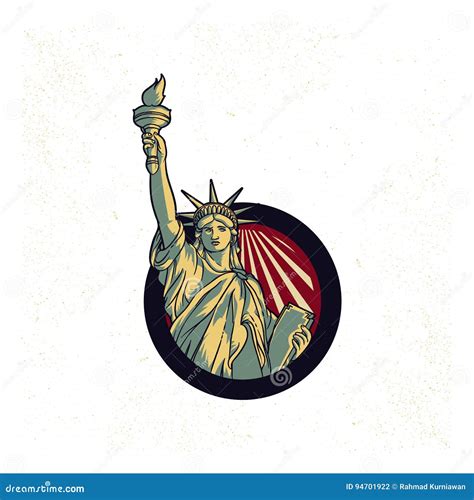 Propagande De Vintage De Logo Des Etats Unis Liberty Statue