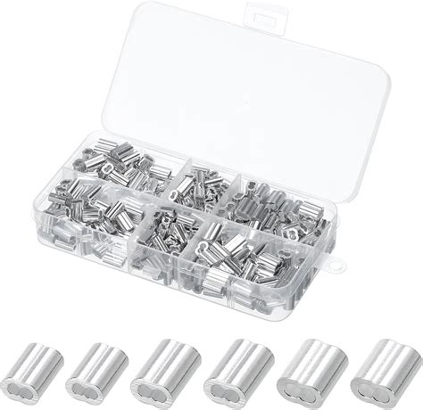 MECCANIXITY 300PCS Aluminium Crimp Ferrules Crimping Loop Sleeve M1.2 ...