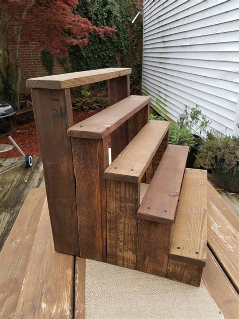 Large 5 Tiered Rustic Reclaimed Wooden Cupcake Display Stand Etsy