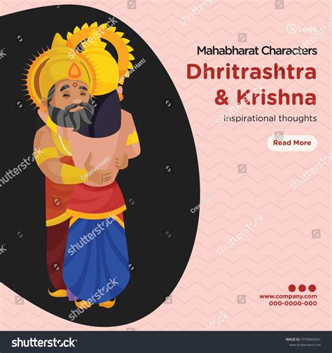 Banner Design Mahabharat Characters Dhritarashtra Krishna Stock Vector ...