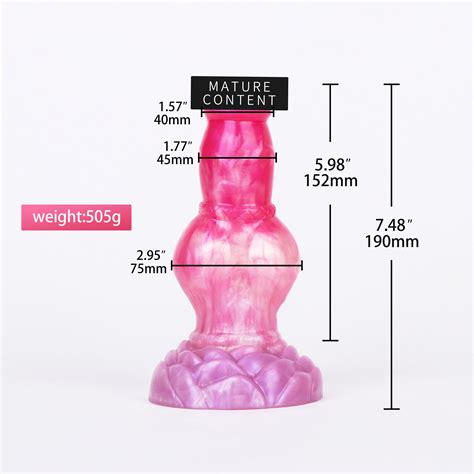 Mature Item 100 Body Safe Platinum Silicone Fantasy Dildo With Knot