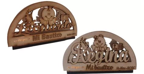 Servilletero Bautizo Angel Niña o Corte Mdf 3mm 12pzas