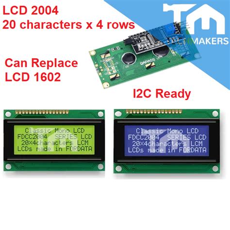 Arduino Serial IIC I2C LCD 2004 20x4 Yellow Blue Liquid Crystal