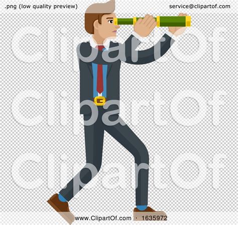 Telescope Spyglass Character Business Concept by AtStockIllustration ...