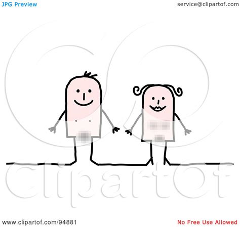 Royalty Free Rf Clipart Illustration Of A Stick People Adam And Eve