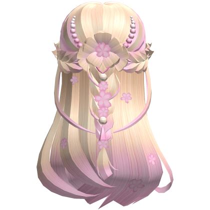 Half Up Half BLonde Pink Sakura Fairy Hair Roblox