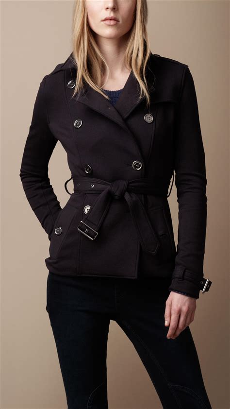 Burberry Brit Short Stretch Trench Coat In Black Lyst