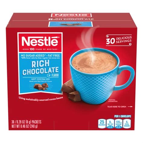 Nestle Hot Chocolate Packets Hot Cocoa Mix No Sugar Added And Fat Free Bul