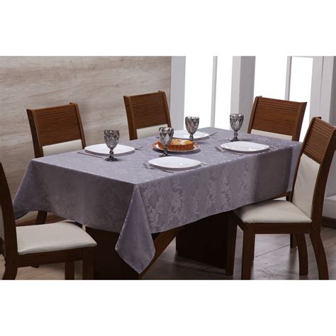 Toalha De Mesa Jacquard Retangular Lugares Cinza Shopee Brasil