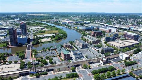 The Aerial View of the Riverfront Area Near Downtown Wilmington ...