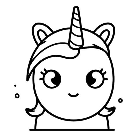 Une Jolie Licorne De Dessin Anim Avec Une Corne Illustration