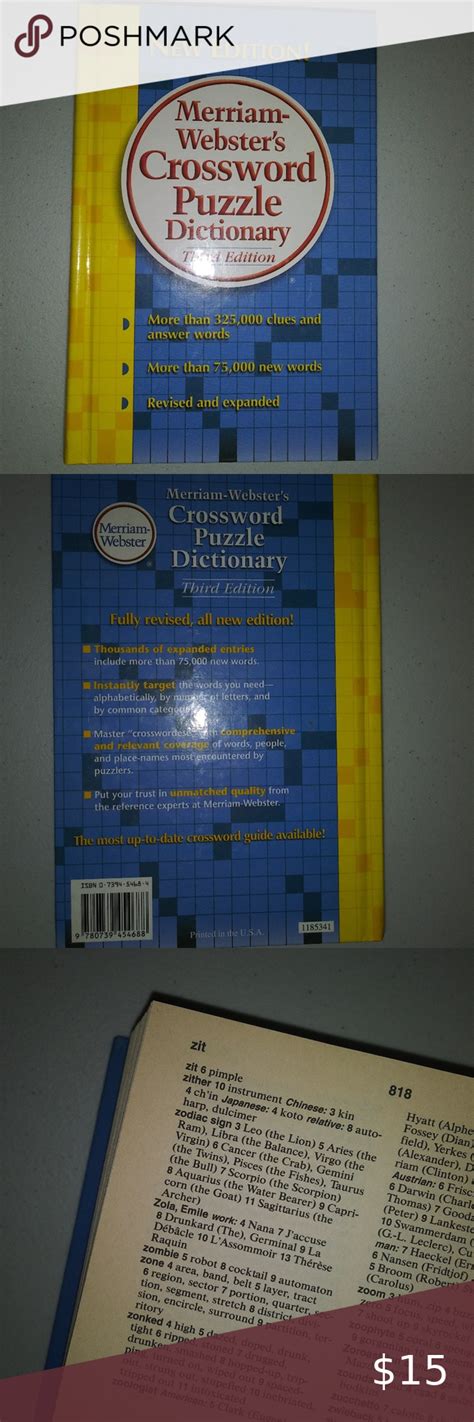 Merriam Websters Crossword puzzle dictionary | Crossword puzzle ...