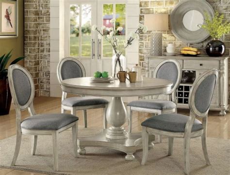 4 Seater Kathryn Antique White Round Dining Table